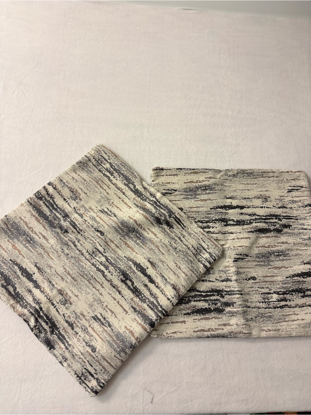 Neutral Striated Accent Pillow Covers in Cream, Gray and Tan